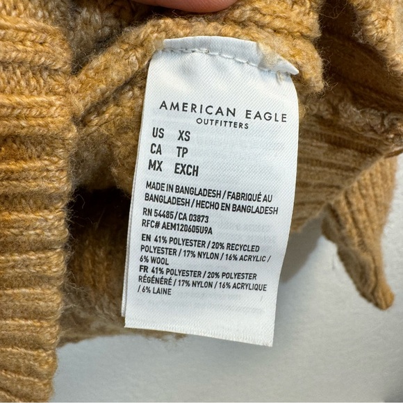 American Eagle Sweater Oversized Hoodie Honey Tan Womans XS - Picture 4 of 6